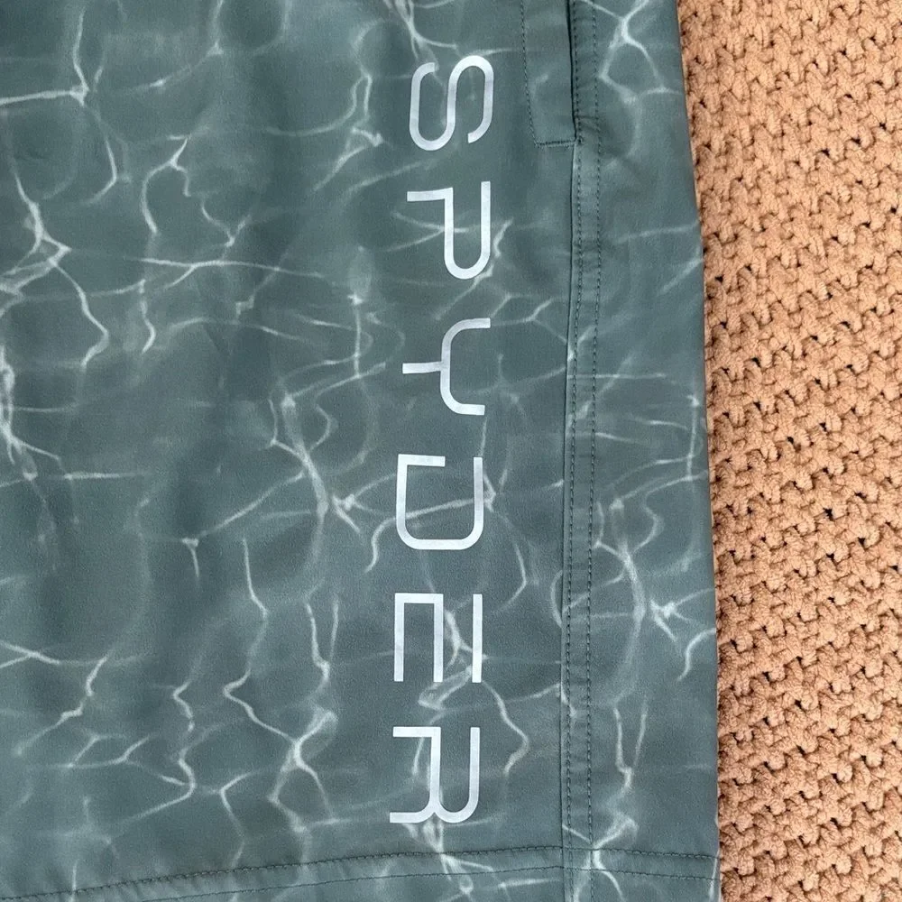 NWOT Spyder Aqua Patterned Active Mens Performance  Swimwear Size M